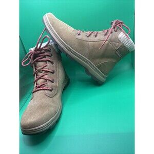 Ryka Womens Short Boots Brunswick   Brown Lace up Zipper Water Repellant sz 9.5